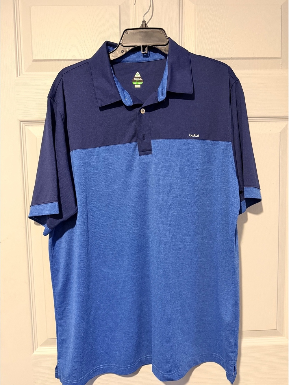 Blue colorblock polo shirt